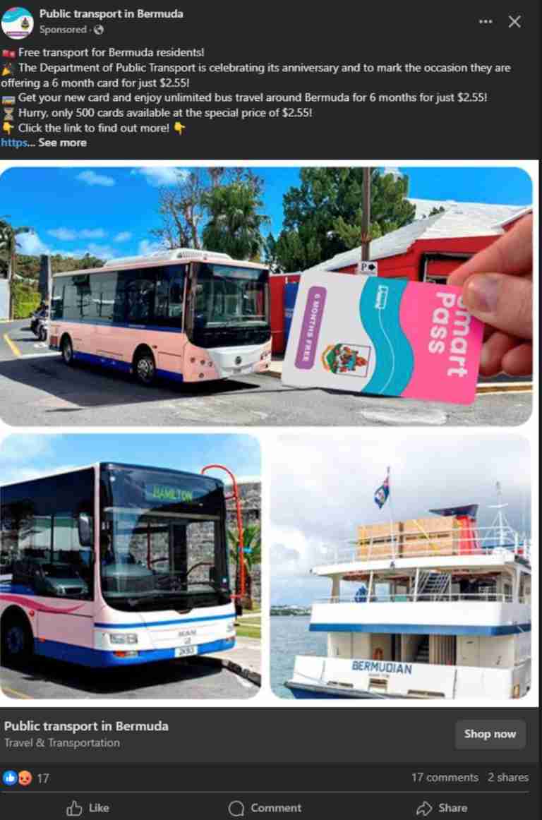 Bus users warned of ad scam