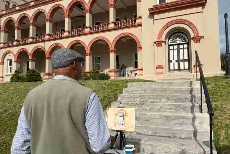 Putting Sessions House on canvas