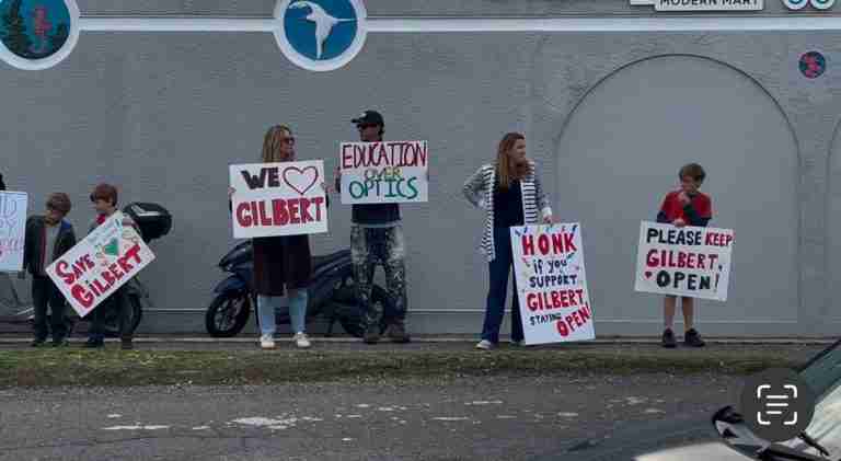 Gilbert Institute parents and students stage protest against school’s closure