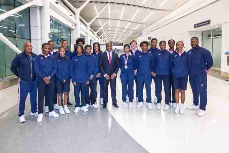 Bermuda’s Carifta track & field team returns home to a warm welcome
