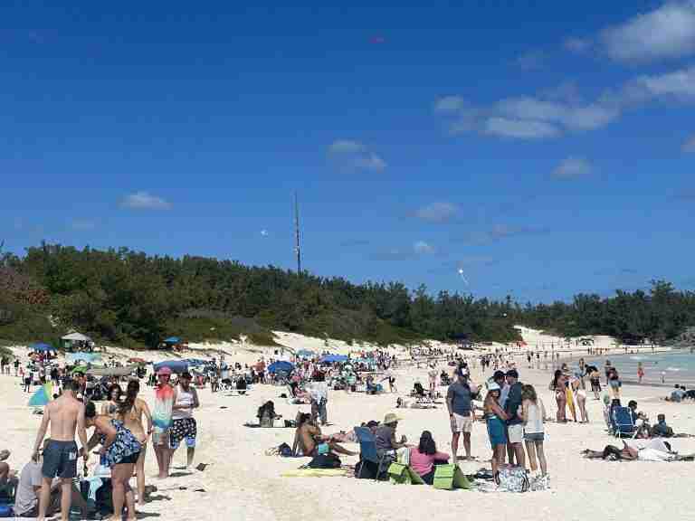 Crowds flock to Horseshoe Bay Beach for Good Friday festivities