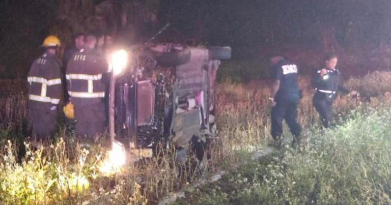 Car overturns in Devonshire crash
