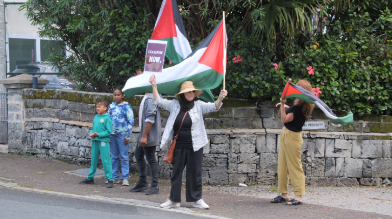 Demonstrators at US Consulate call for ceasefire in Israel/Hamas war