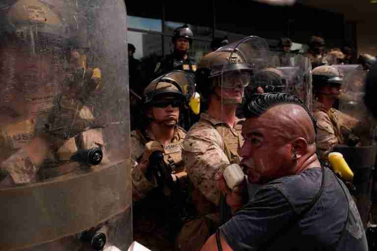 Los Angeles protesters tell US Marines to leave LA