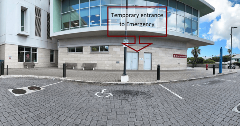 Hospital emergency entrance moves temporarily