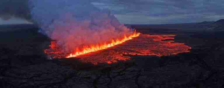 Iceland volcano emits smoke and glowing lava in 12th eruption since 2021
