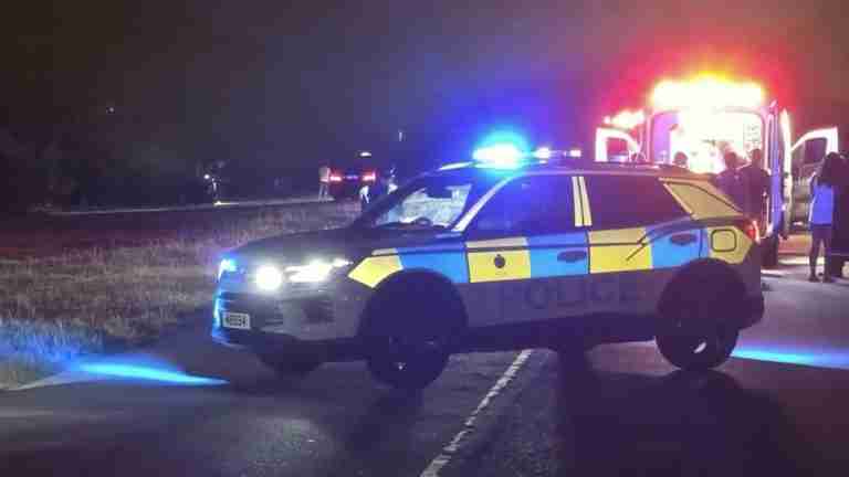 SUV & motorcycle collision