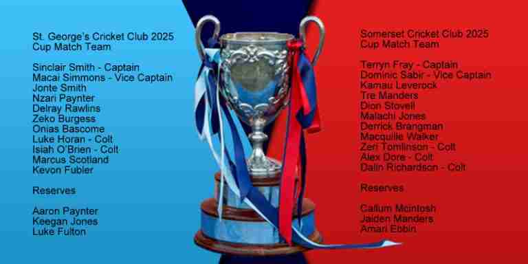 Cup Match teams confirmed – five colts set for debuts
