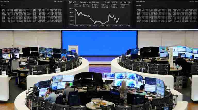 European shares near two-week highs on Fed rate cut hopes