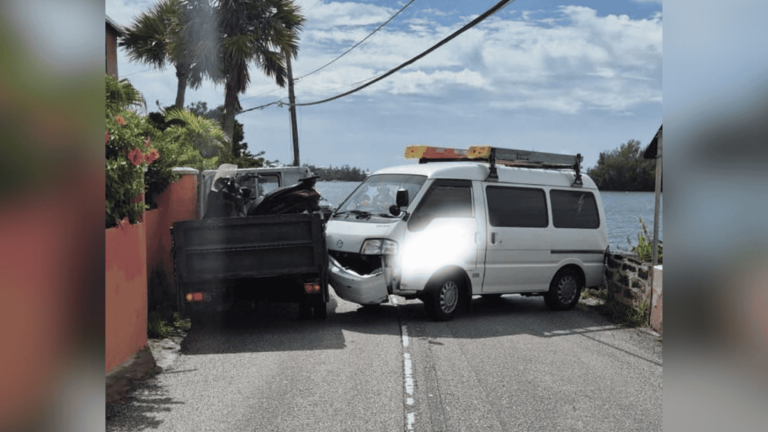 Two trucks collide on Harbour Road