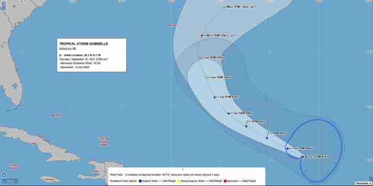 Tropical Storm Gabrielle now a potential threat to Bermuda
