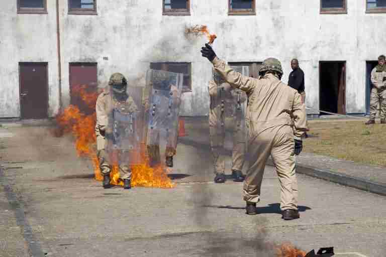 RBR troops face riot simulation in UK training exercise