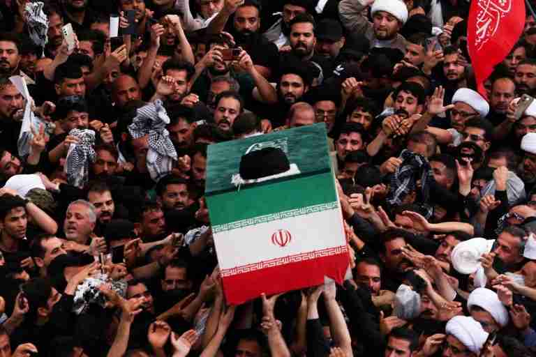 Thousands march as Khamenei’s funeral procession crosses into Iraq