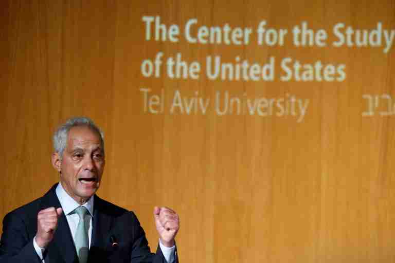 Democrat Rahm Emanuel tells Israel to change course or risk US alliance
