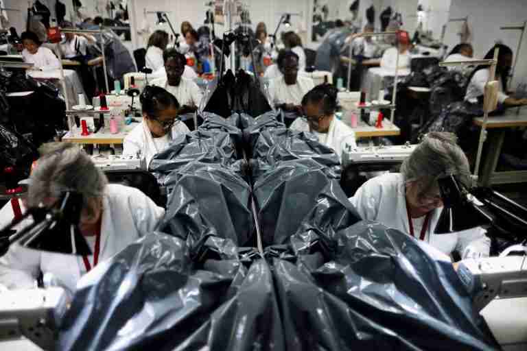 Venezuelan fashion workshop swaps gowns for body bags after deadly earthquakes
