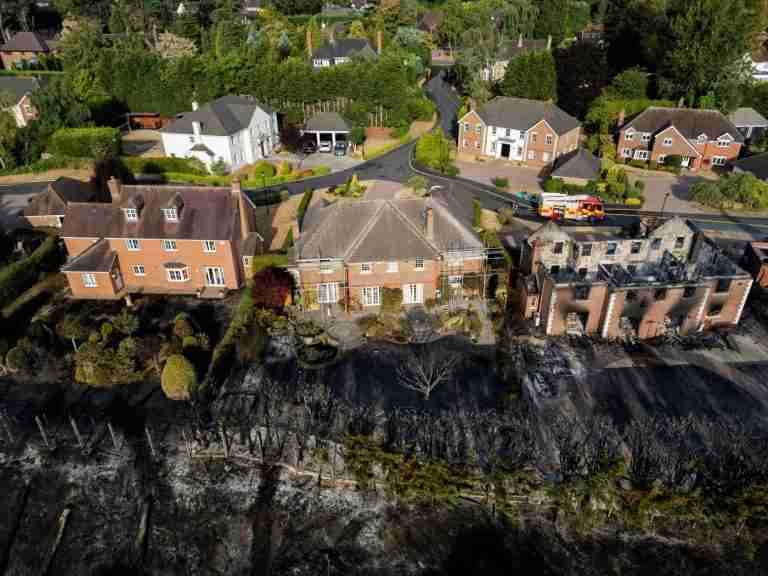 Several homes affected by central England wildfire, fire service says