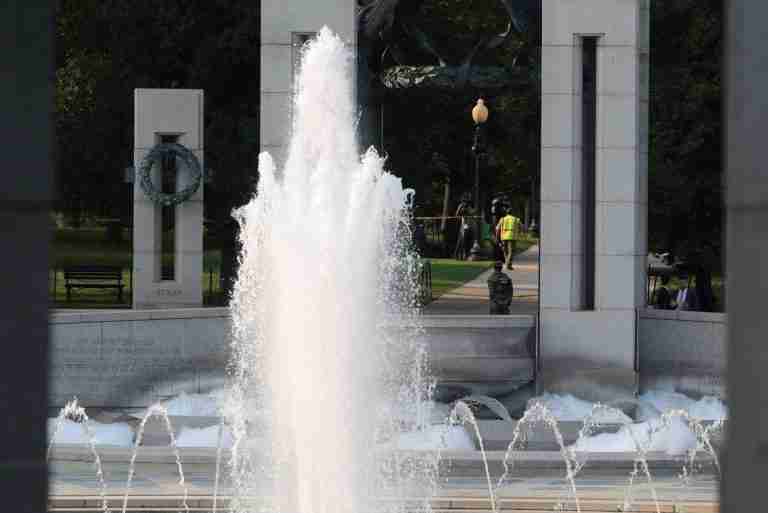 Woman charged over vandalism of Washington’s World War Two memorial