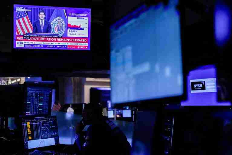 Shares edge up after Fed hike, dollar firm on short-term yields