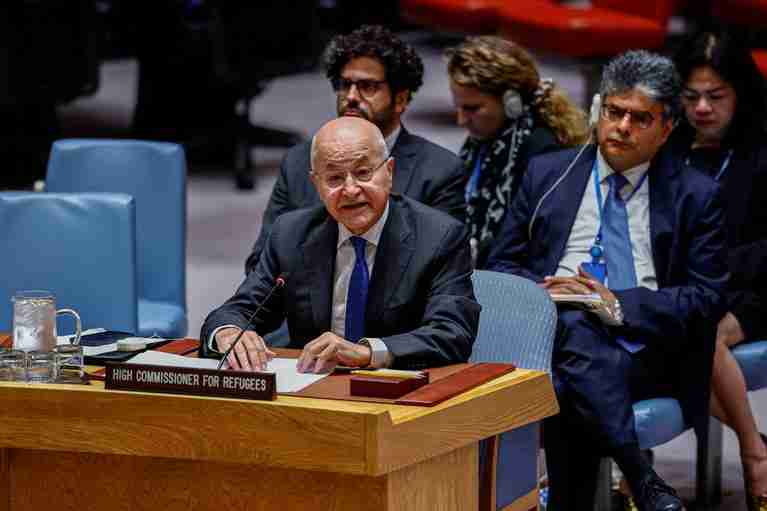 UN refugee agency’s funding shortfall is impacting refugees worldwide, its chief says